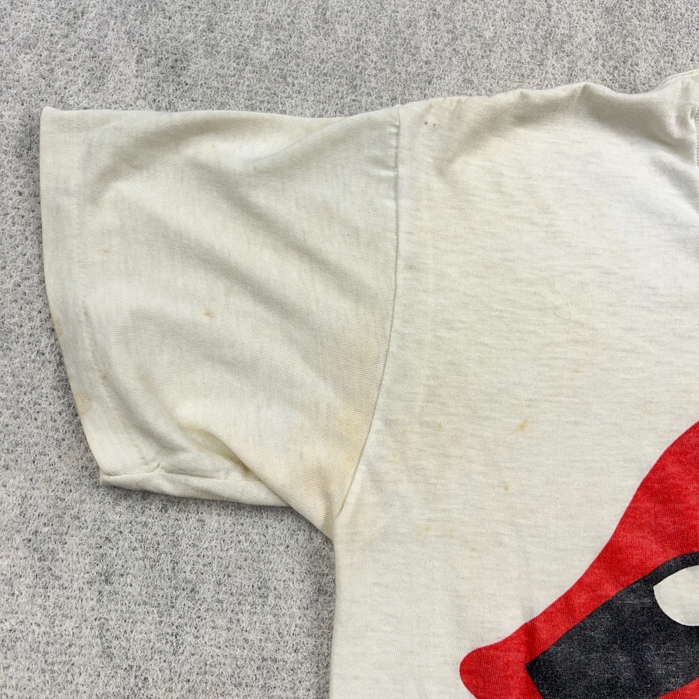 Vintage Rolling Stones Shirt Men Large White Band Tee 1989 80s Paper Thin Staind - Picture 7 of 16